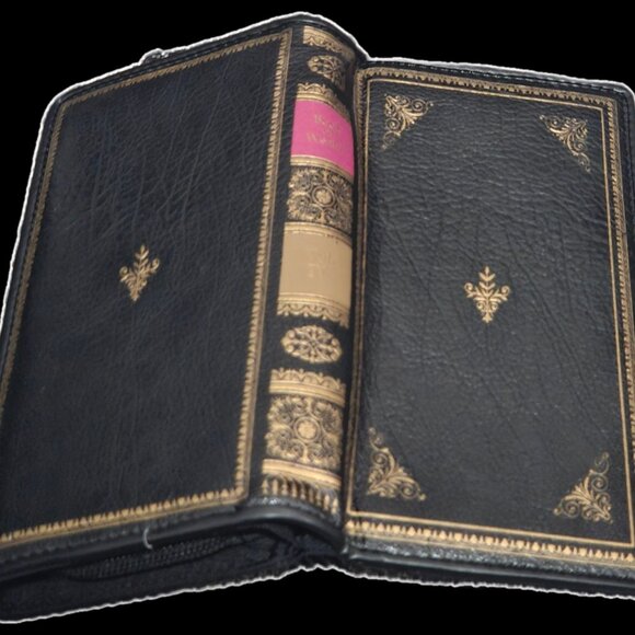 Levenger Filigree Office Tote & "Book of Wealth" Wallet Bundle - Dark Academia - Picture 9 of 16